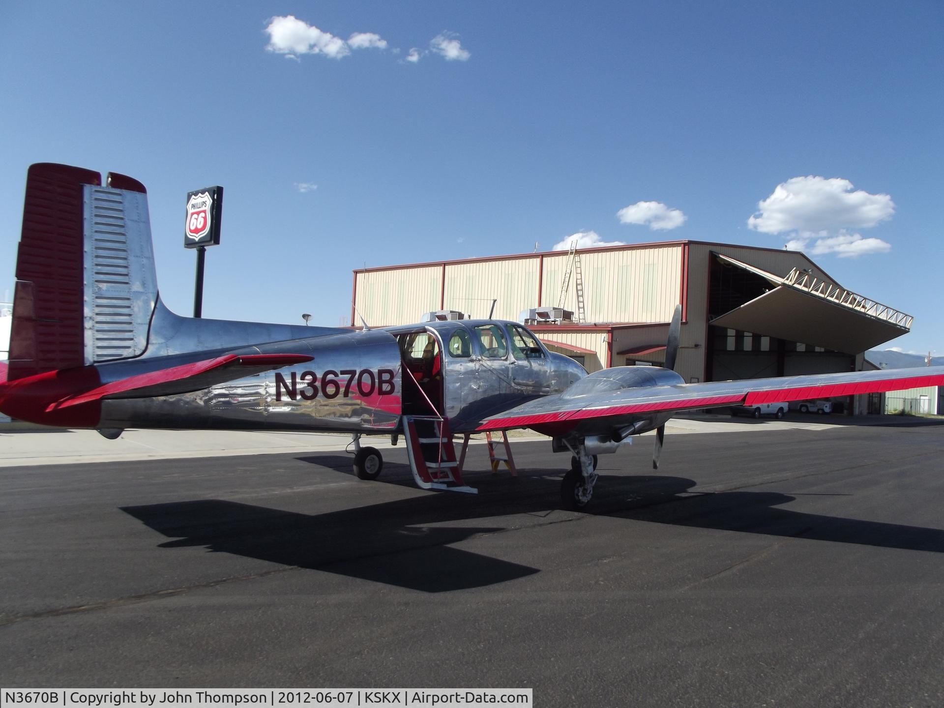 N3670B, 1954 Beech B50 C/N CH-63, N3670B at Taos Airport (KSKX) on June 7, 2012