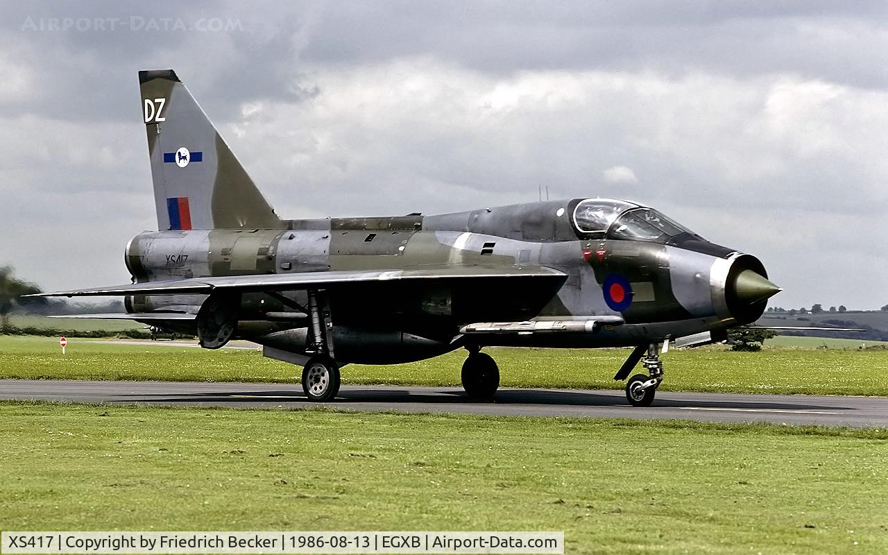 XS417, 1964 English Electric Lightning T.5 C/N 95002, taxying to the active