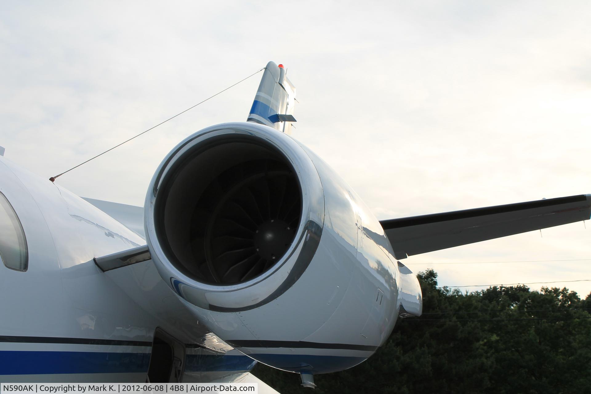 N590AK, 1999 Cessna 560XL Citation Excel C/N 560-5038, The left engine.