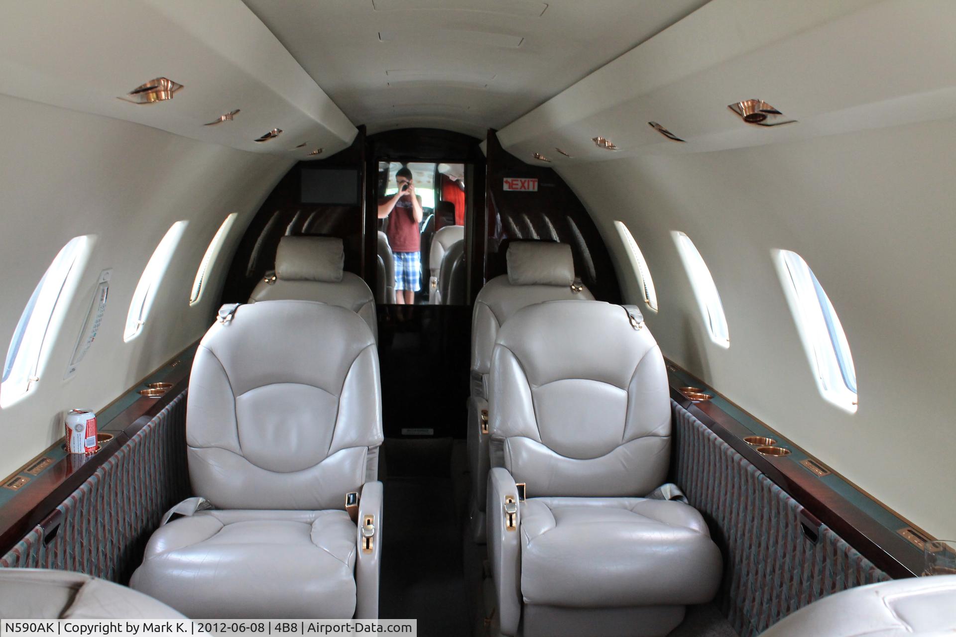 N590AK, 1999 Cessna 560XL Citation Excel C/N 560-5038, Main cabin area.