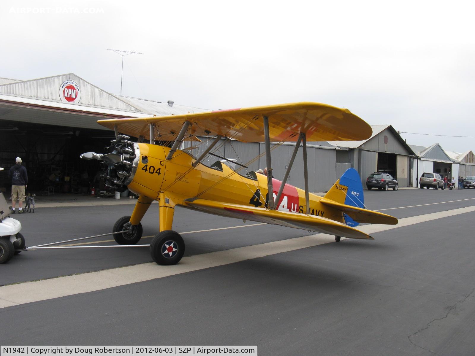 N1942, 1942 Boeing A75N1(PT17) C/N 75-6754, 1942 Boeing Stearman A75N1 as Navy N2S-3, Continental W670 220 Hp