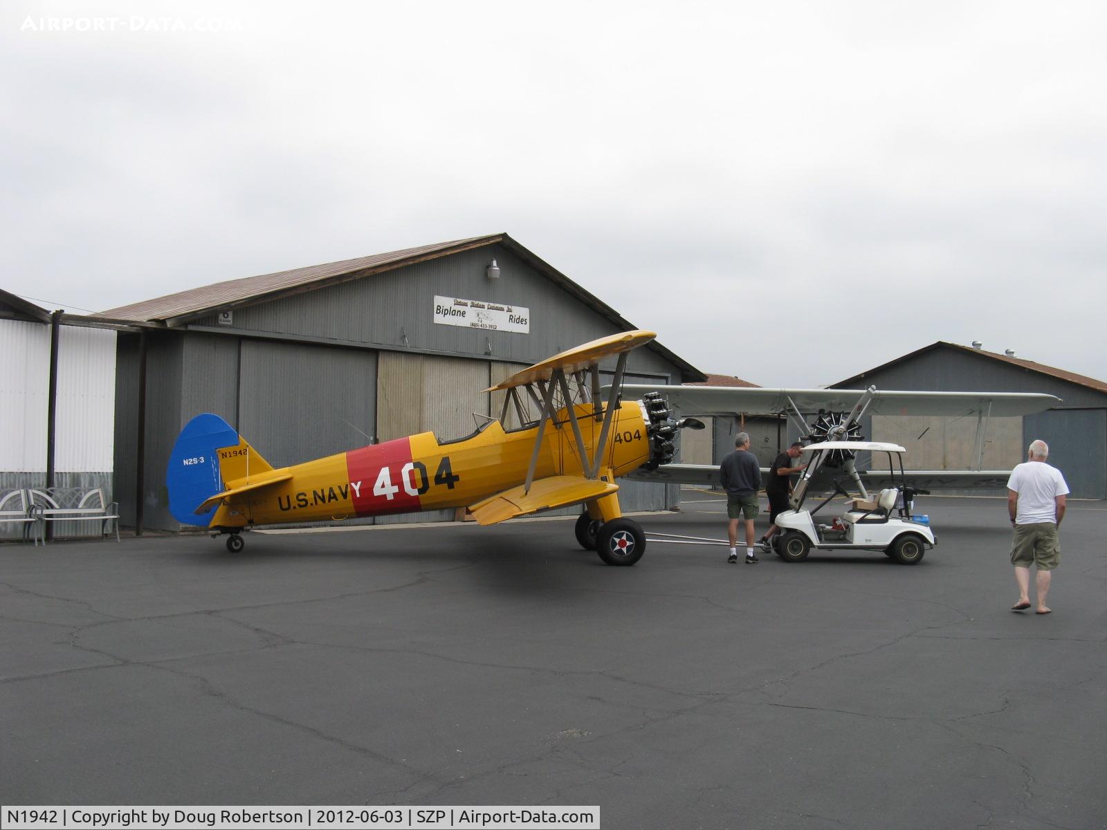 N1942, 1942 Boeing A75N1(PT17) C/N 75-6754, 1942 Boeing Stearman A75N1 as Navy N2S-3, Continental W670 220 Hp, moved to be with N56245 1942 Boeing Stearman A75N1 (PT-17), Jacobs R755 B2M 275 Hp upgrade