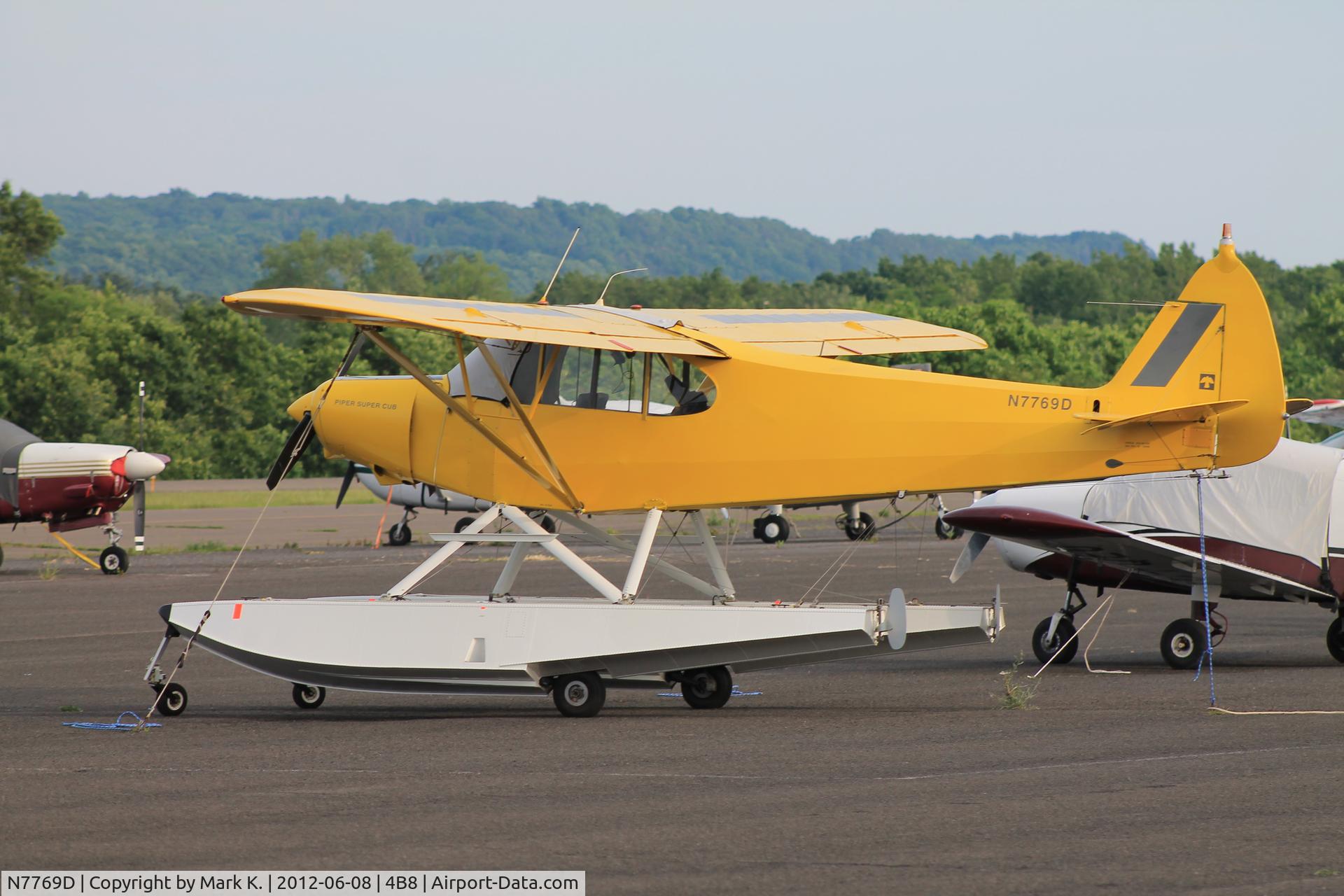 N7769D, 1957 Piper PA-18-150 Super Cub C/N 18-5948, N7769D parked after being diverted due to storms in Maine.