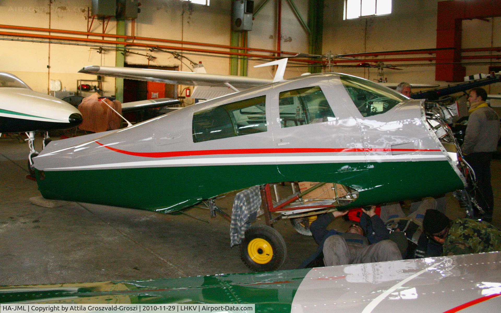HA-JML, 1978 Mooney M20J 201 C/N 24-0586, In Kaposujlak Airport hangar
