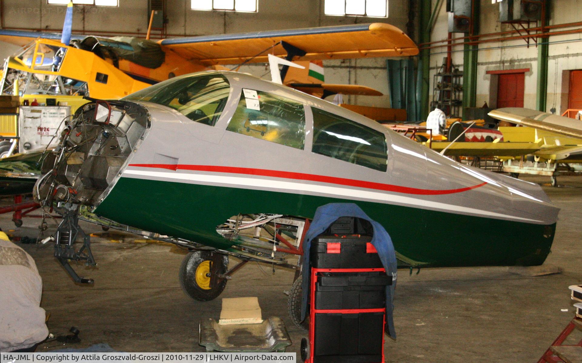 HA-JML, 1978 Mooney M20J 201 C/N 24-0586, In Kaposujlak Airport hangar