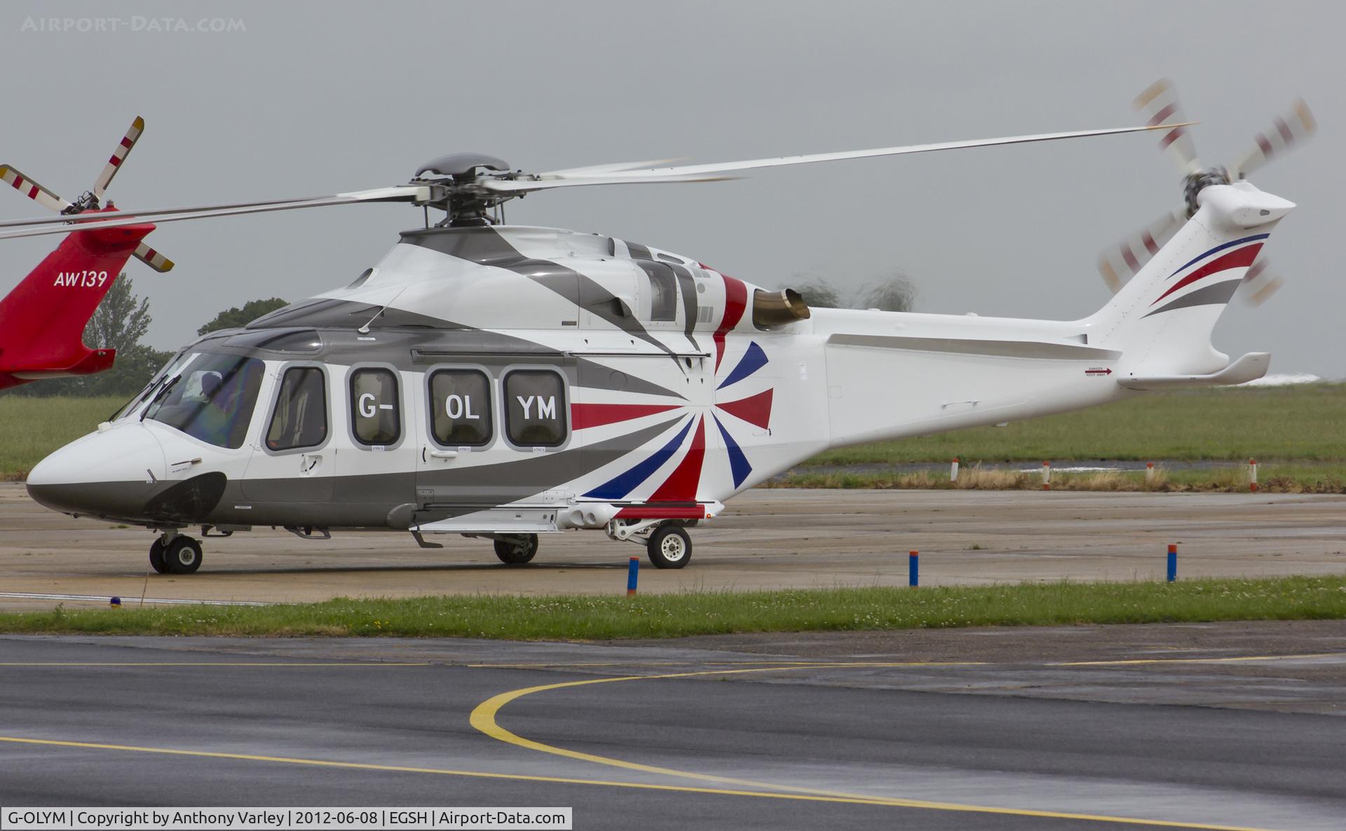 G-OLYM, 2010 AgustaWestland AW-139 C/N 31133, Sat on stand.