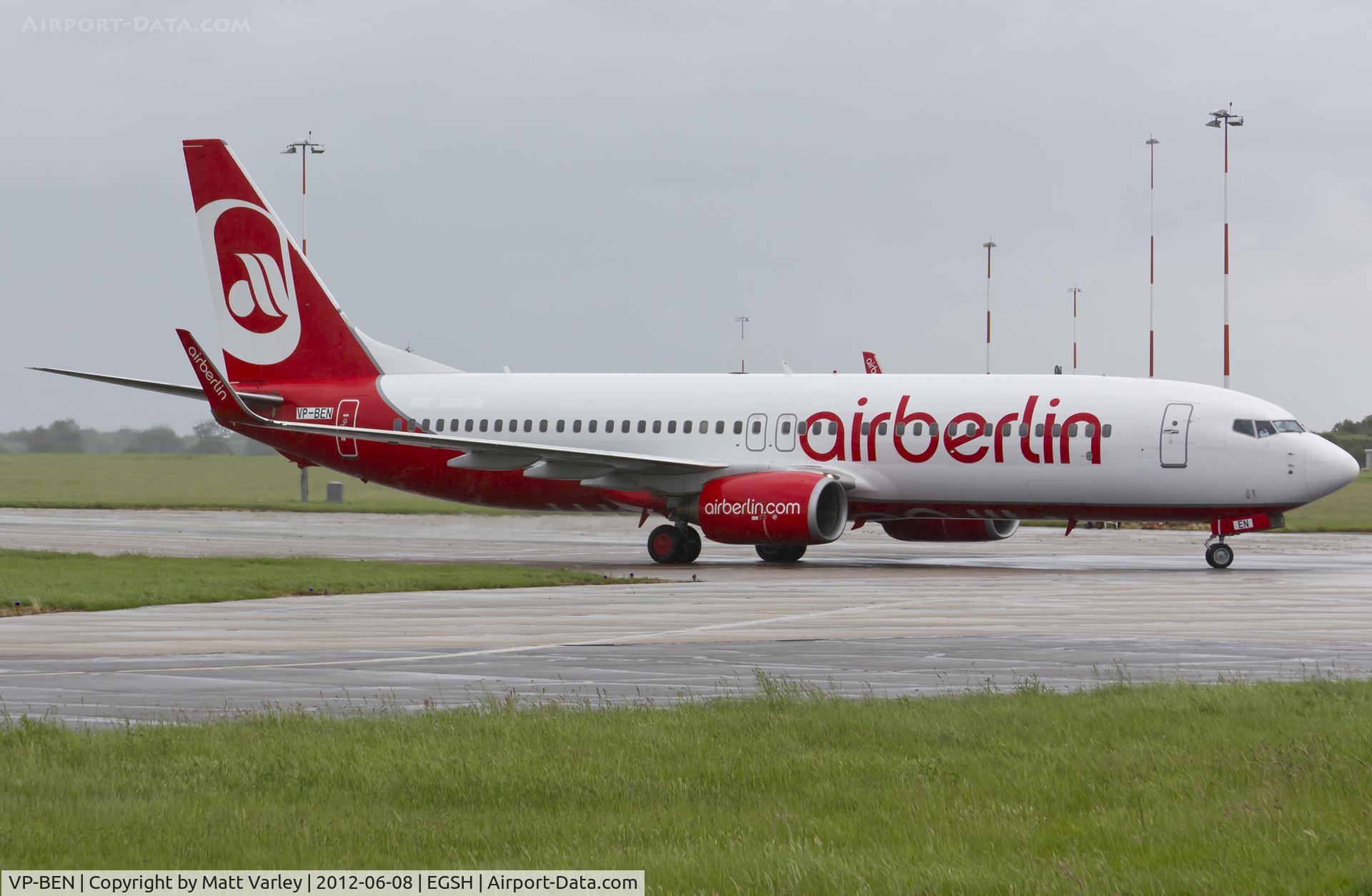 VP-BEN, 2002 Boeing 737-86J C/N 32917, Arriving at EGSH for spray into OrenAir C/S.