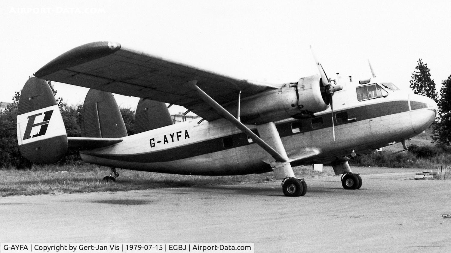 G-AYFA, 1958 Scottish Aviation Twin Pioneer Srs3 C/N 538, Parked at Staverton