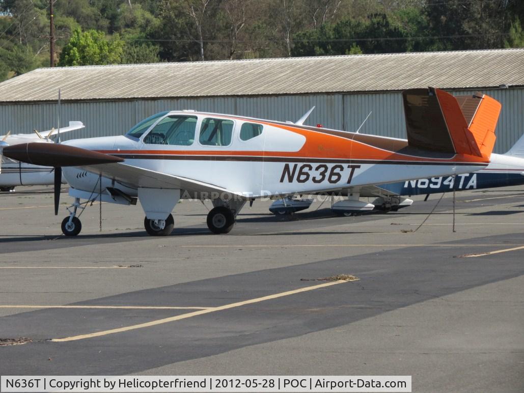 N636T, 1958 Beech J35 Bonanza C/N D-5709, Parked & tied down