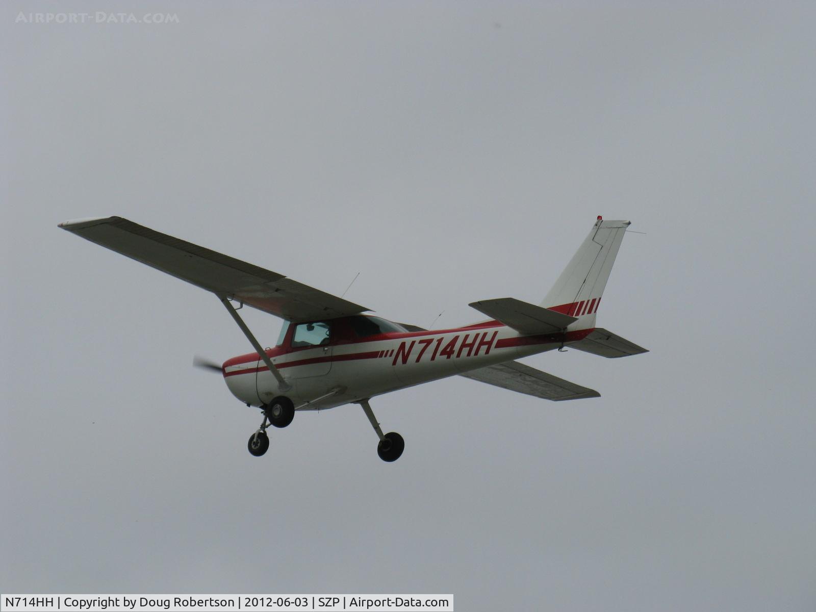 N714HH, 1977 Cessna 150M C/N 15079185, 1977 Cessna 150H, Continental O-200 100 Hp, takeoff climb Rwy 22