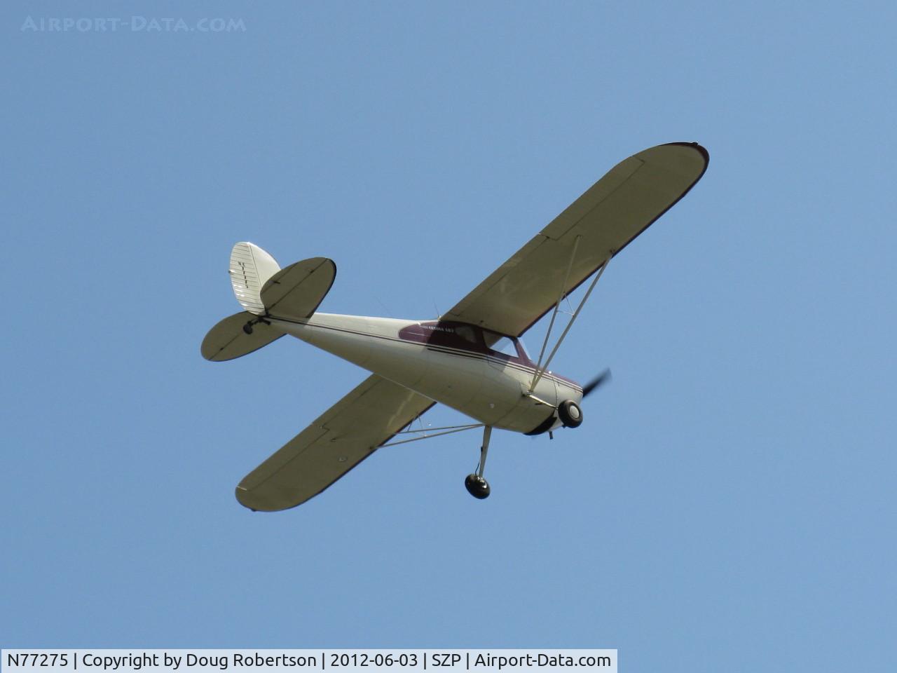 N77275, 1946 Cessna 140 C/N 11488, 1946 Cessna 140, Continental C85 85 Hp, takeoff climb Rwy 22
