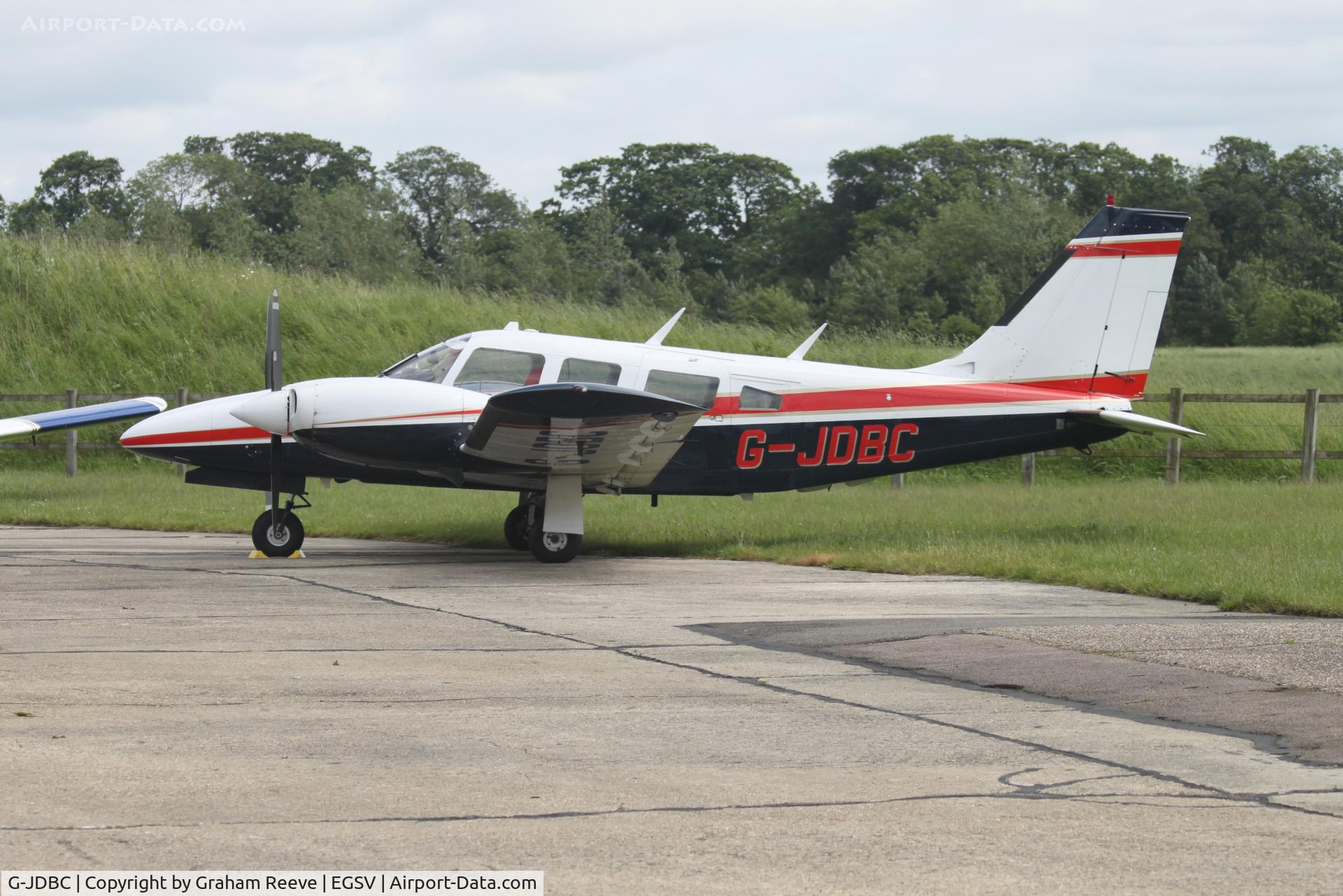 G-JDBC, 1975 Piper PA-34-200T Seneca II C/N 34-7570150, Parked at Old Buckenham.