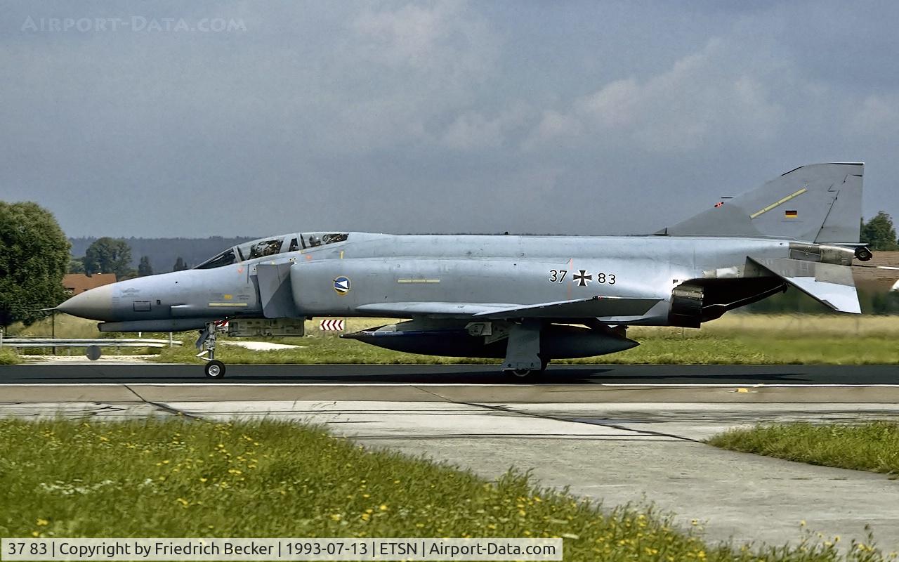 37 83, 1972 McDonnell Douglas F-4F Phantom II C/N 4556, decelerating after touchdown at Fliegerhorst Neuburg