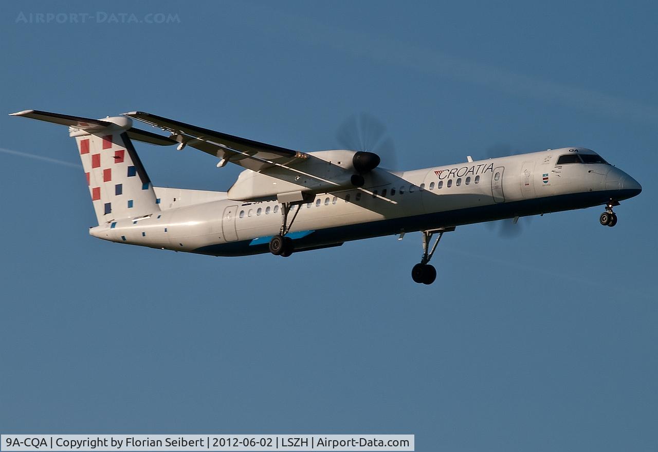 9A-CQA, 2008 De Havilland Canada DHC-8-402Q Dash 8 C/N 4205, Short Final Rwy 14