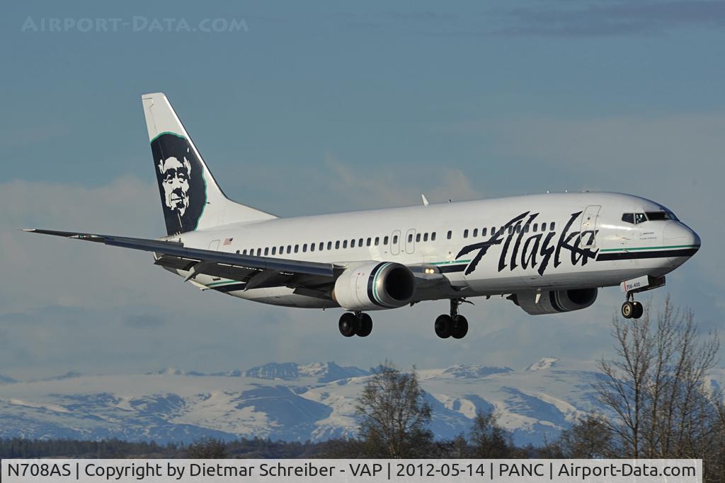N708AS, 1999 Boeing 737-490 C/N 28895, Alaska Airlines Boeing 737-400