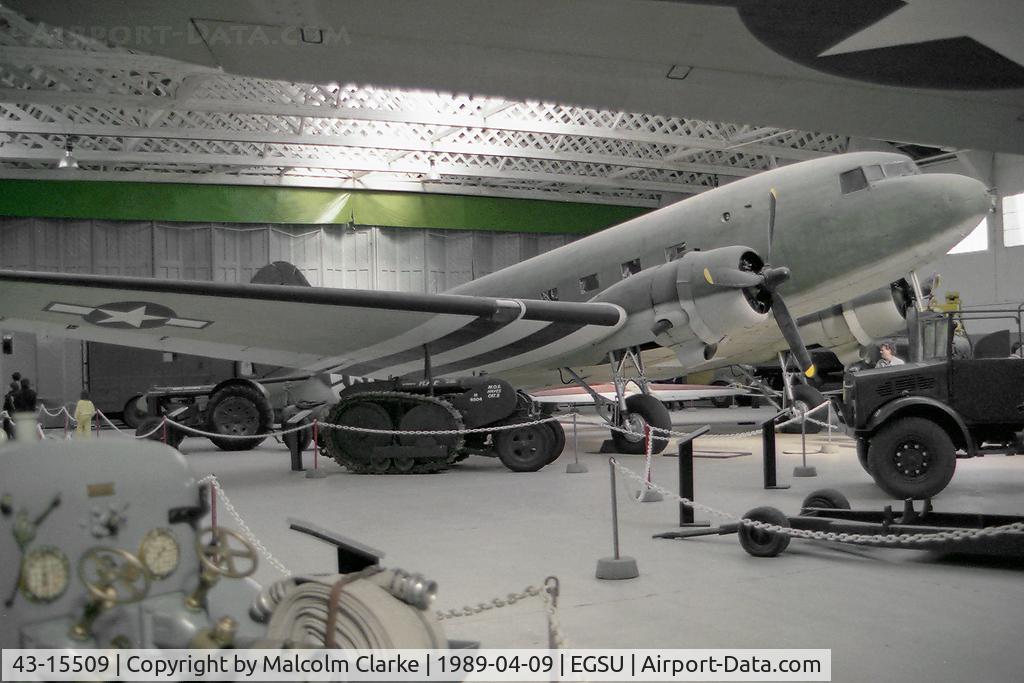 43-15509, 1943 Douglas C-47A Skytrain C/N 19975, Douglas C-47A Skytrain,at The Imperial War Museum, Duxford, April 1989.