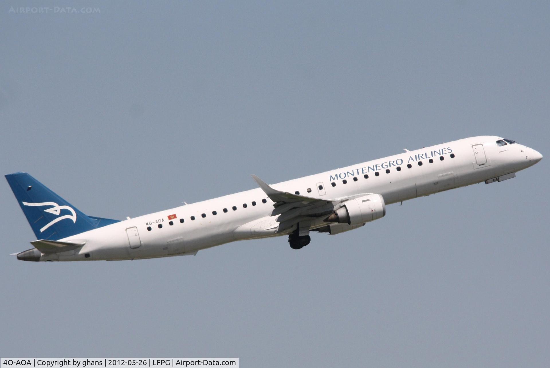 4O-AOA, 2008 Embraer 195LR (ERJ-190-200LR) C/N 19000180, Air Montenegro