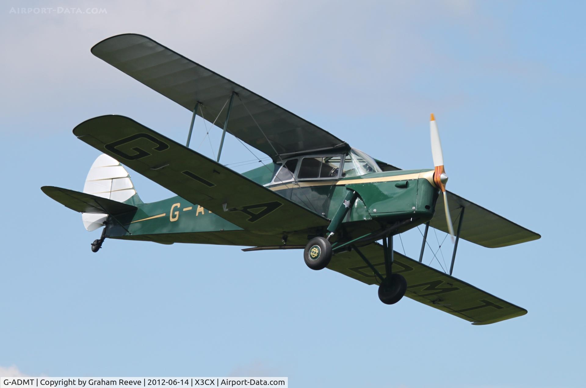 G-ADMT, 1936 De Havilland DH.87B Hornet Moth C/N 8093, About to land.