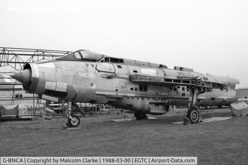 G-BNCA, 1962 English Electric Lightning F.2A C/N 95113, English Electric Lightning F.2A, Cranfield 1988 She was scrapped in 1994.