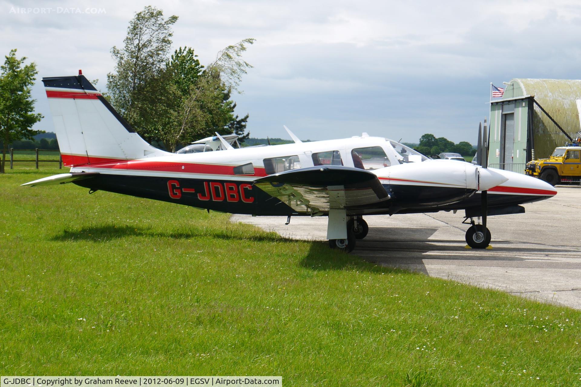 G-JDBC, 1975 Piper PA-34-200T Seneca II C/N 34-7570150, Parked at Old Buckenham.