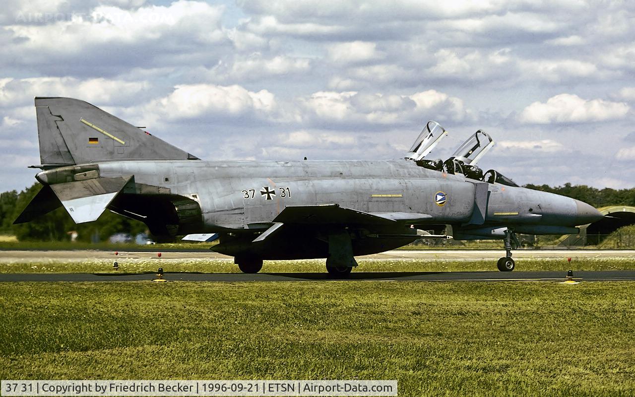 37 31, 1973 McDonnell Douglas F-4F Phantom II C/N 4425, taxying to the flightline at Fliegerhorst Neuburg