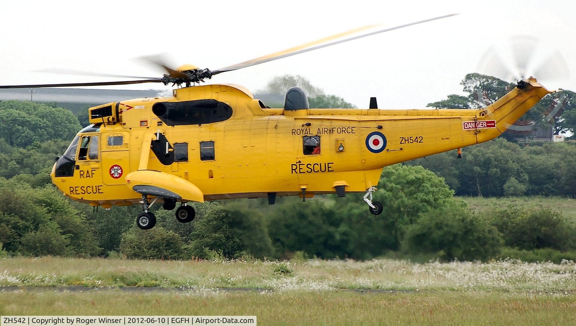 ZH542, Westland Sea King HAR.3A C/N WA1008, Sea King of A Flight 22 Squadron RAF departing on a SAR training flight.