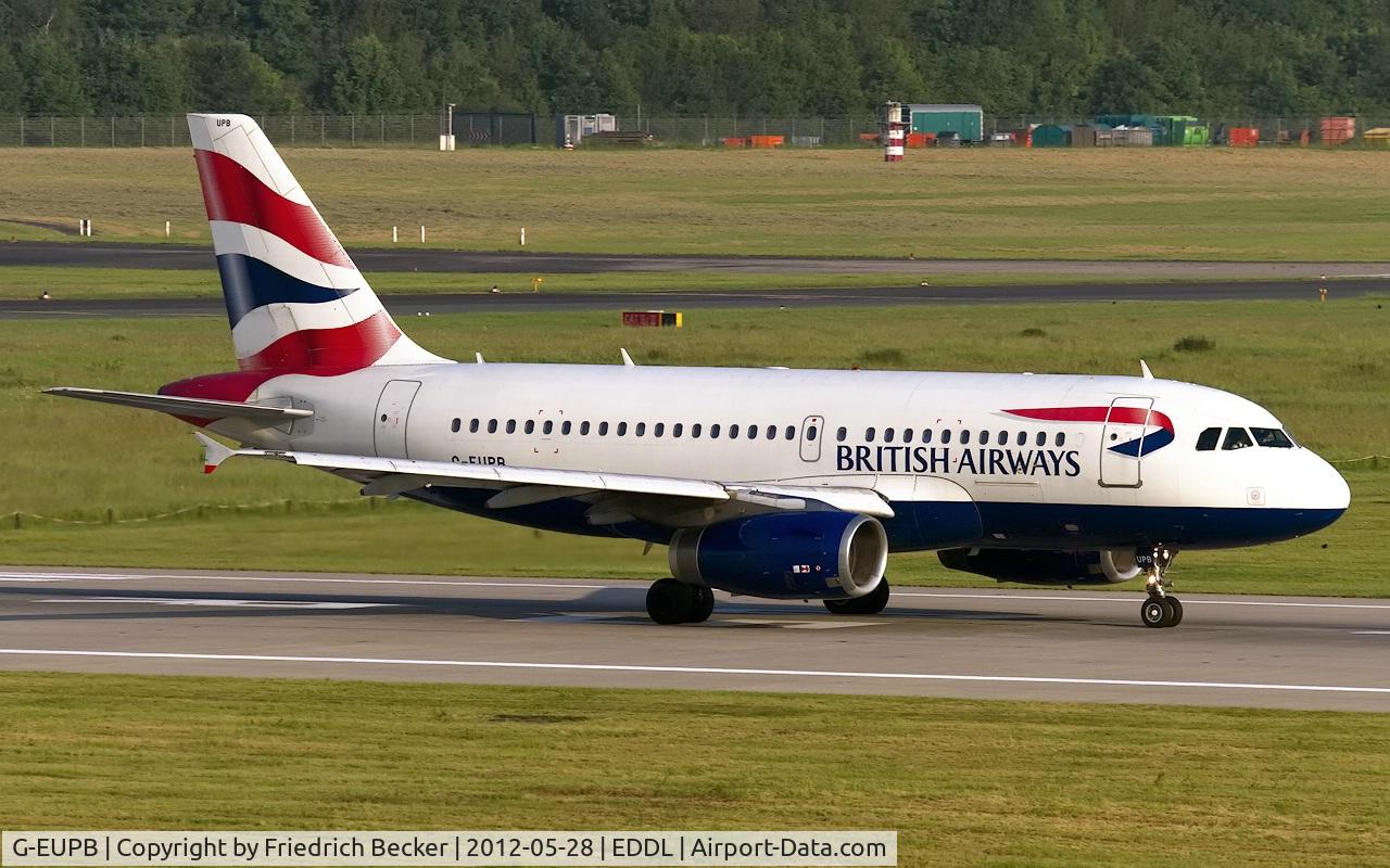 G-EUPB, 1999 Airbus A319-131 C/N 1115, departure from Düsseldorf