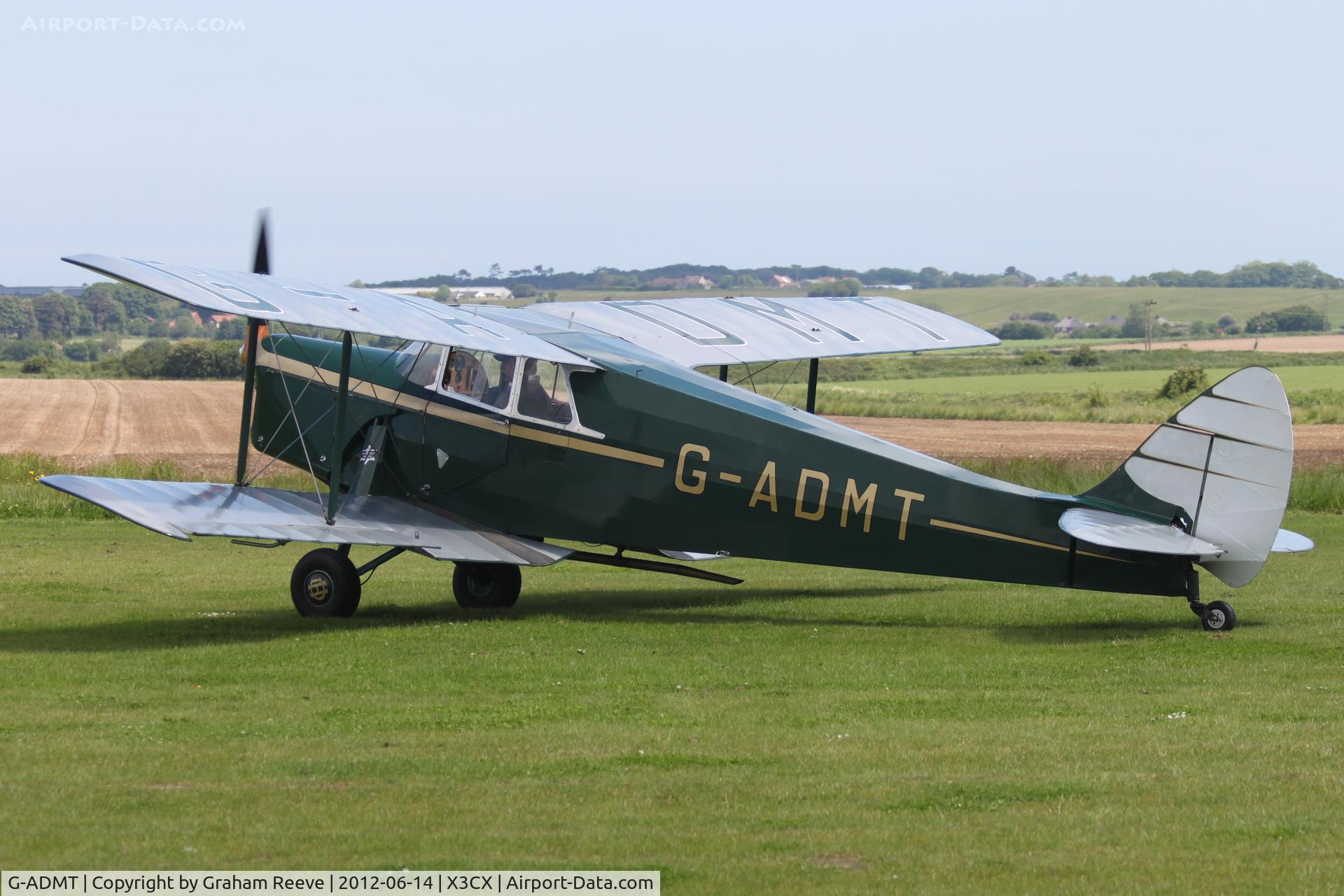 G-ADMT, 1936 De Havilland DH.87B Hornet Moth C/N 8093, About to depart.