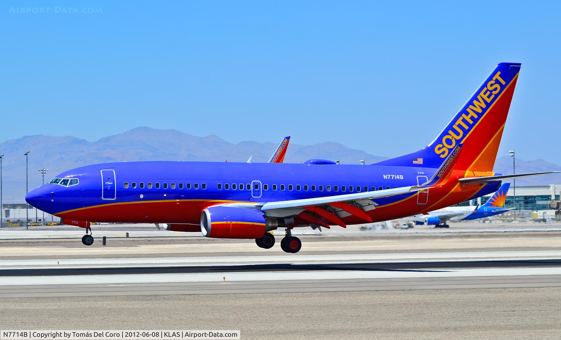 N7714B, 2004 Boeing 737-76N C/N 32679, N7714B Boeing 737-76N (cn 32679/1514)

Ex-AirTran N126AT - the first one to transition over...

- Las Vegas - McCarran International (LAS / KLAS)
USA - Nevada, June 8, 2012
Photo: Tomás Del Coro