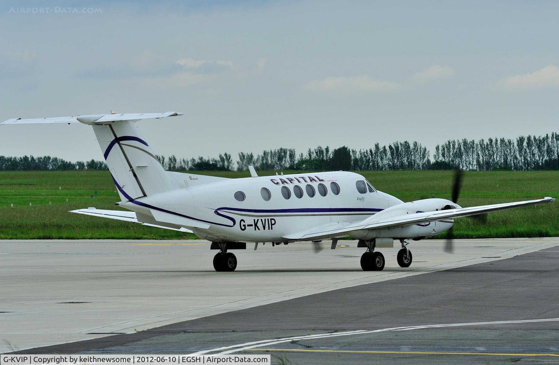 G-KVIP, 1979 Beech 200 Super King Air C/N BB-487, Leaving following a medivac mission !