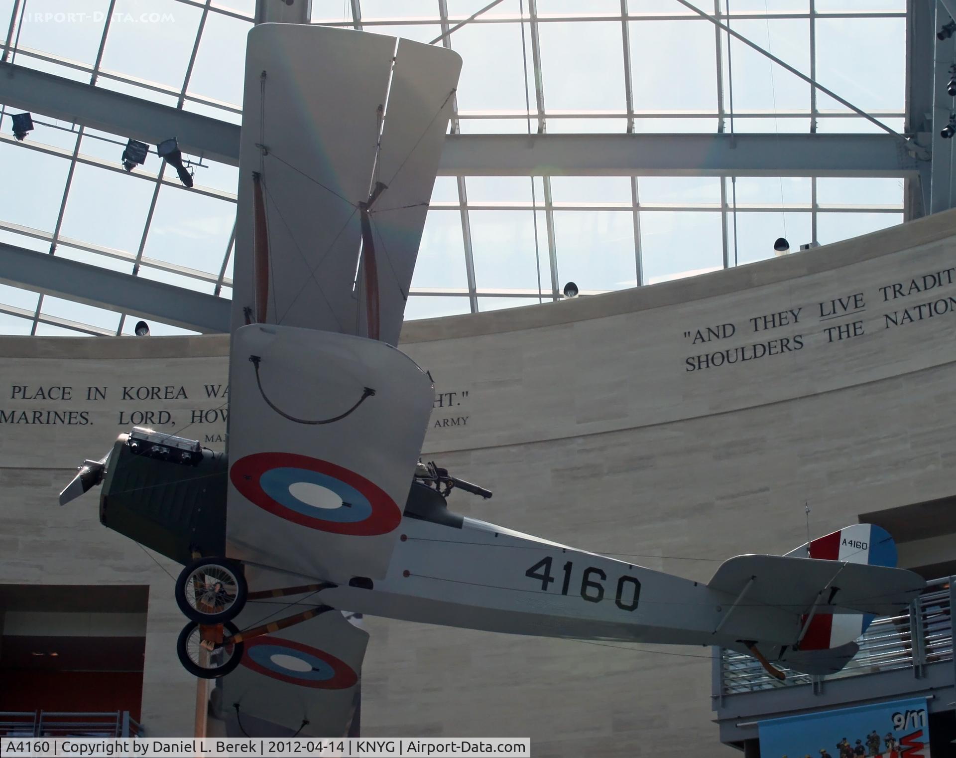 A4160, Curtiss JN-4HG C/N Not found A4160, This old, classic Jenny looks fine in her spectacular surroundings at the National Museum of the Marine Corps, Quantico.