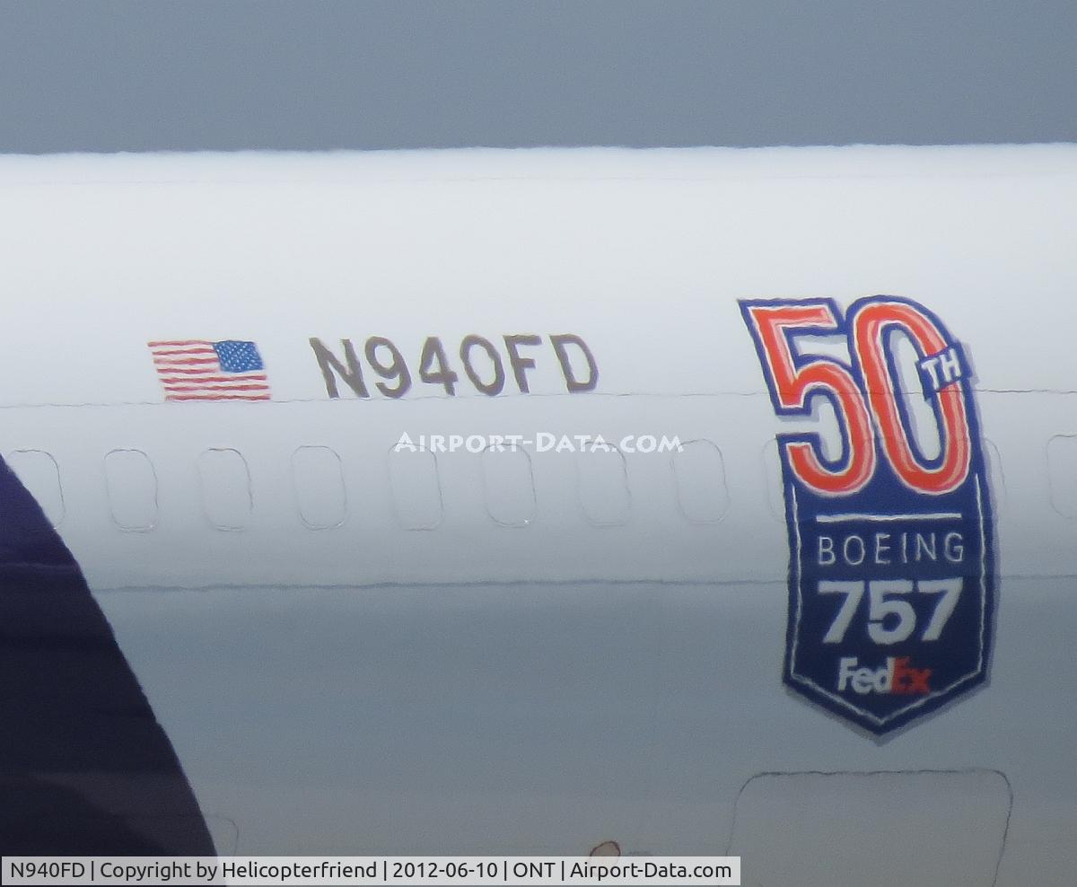 N940FD, 1990 Boeing 757-236/SF C/N 24772, This is Fed Ex's 50th Boeing 757 and they advertise it