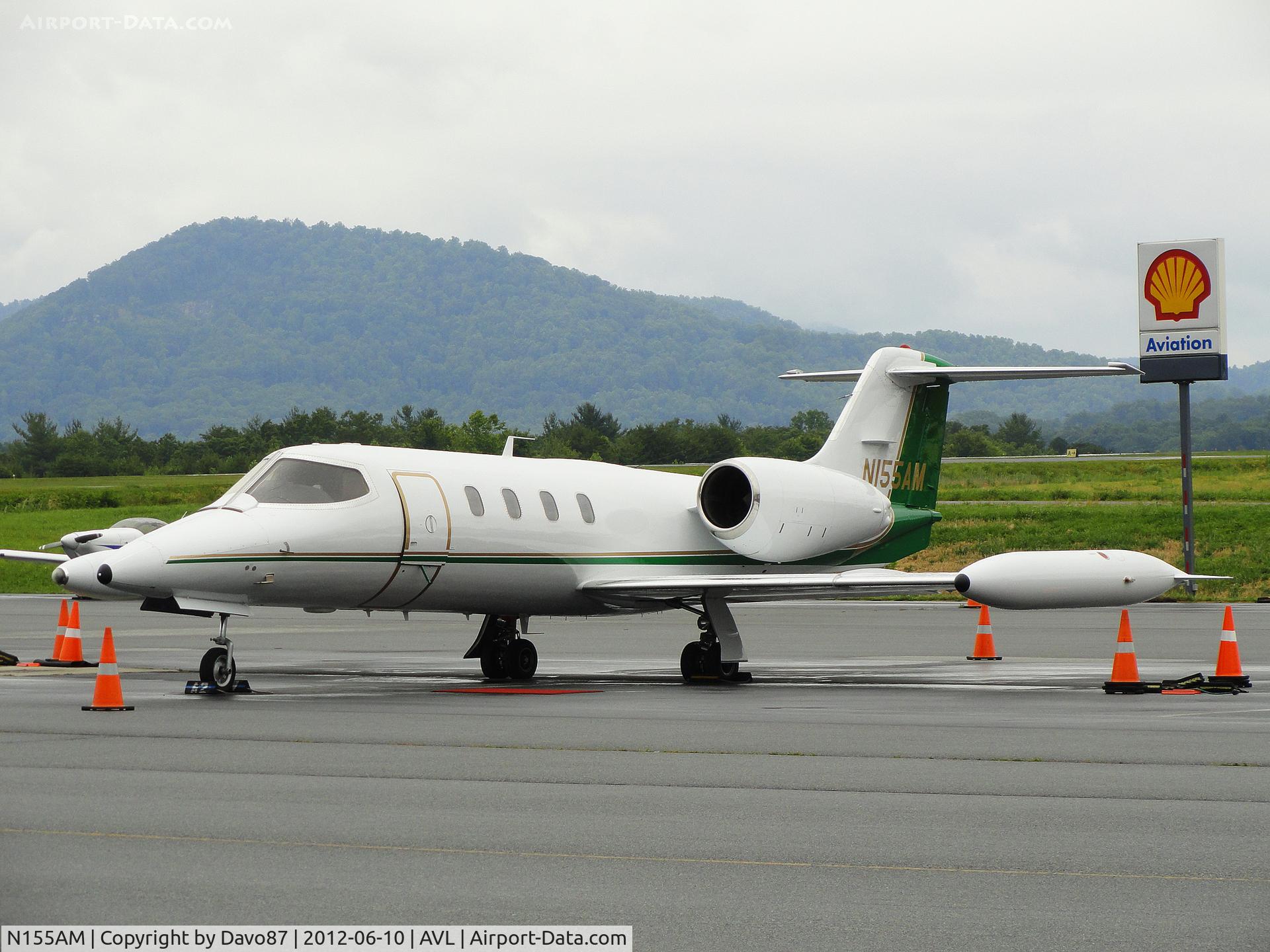 N155AM, 1977 Gates Learjet 35A C/N 131, Parked at Asheville, NC Airport on June 10, 2012.