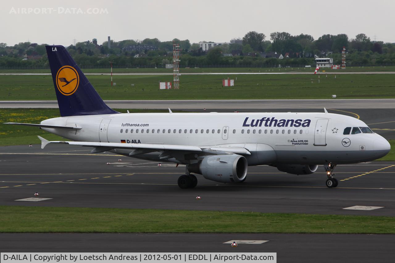 D-AILA, 1996 Airbus A319-114 C/N 609, DLH2013 Dusseldorf to Munich (MUC), named Frankfurt/Oder