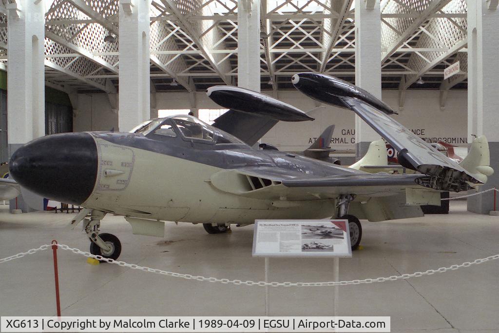 XG613, De Havilland DH-112 Sea Venom FAW.21 C/N 12904, De Havilland DH-112 Sea Venom FAW.21 at The Imperial War Museum Duxford in 1989.