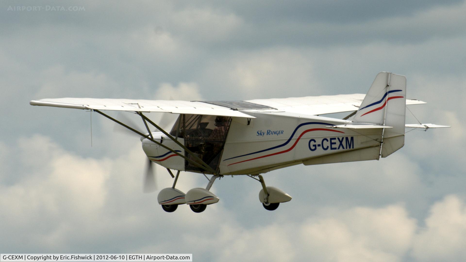 G-CEXM, 2007 Skyranger Swift 912S(1) C/N BMAA/HB/556, 4. G-CEXM departing Shuttleworth (Old Warden) Aerodrome.