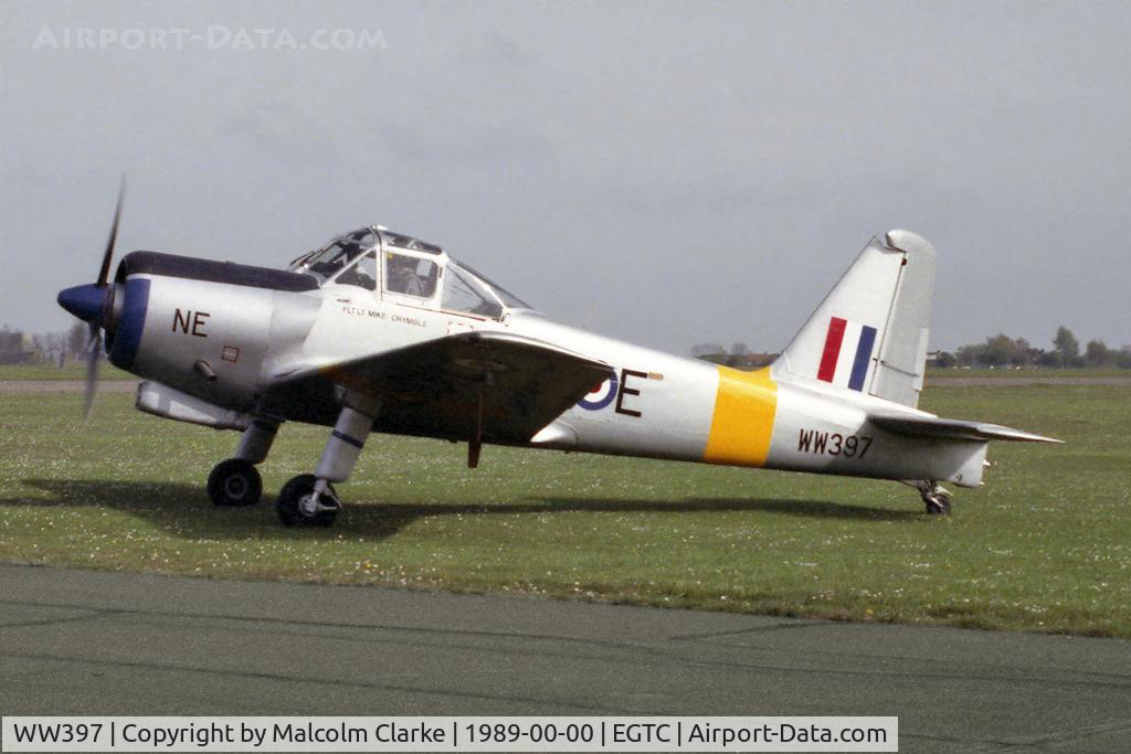 WW397, 1954 Percival P-56 Provost T.1 C/N PAC/56/226, Percival P-56 Provost T.1 at Cranfield in 1989.