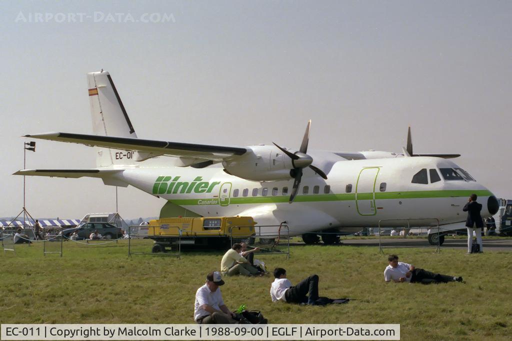 EC-011, 1988 Airtech CN-235-10 C/N C006, Airtech CN-235-10 at SBAC Farnborough in 1988.