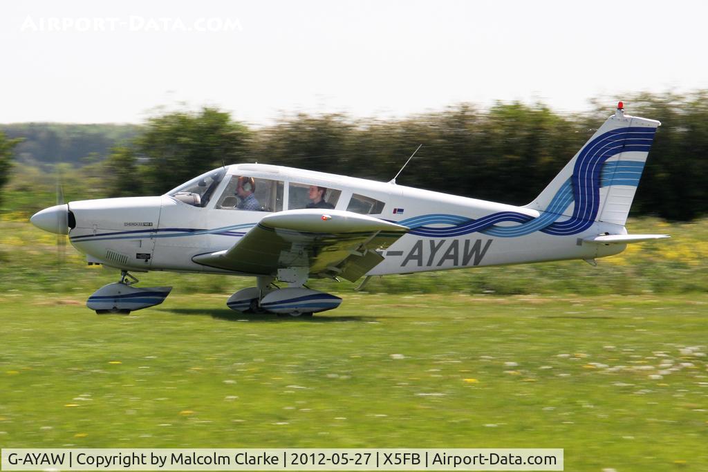 G-AYAW, 1970 Piper PA-28-180 Cherokee C/N 28-5805, Piper PA-28-180 Cherokee, Fishburn Airfield, May 2012.