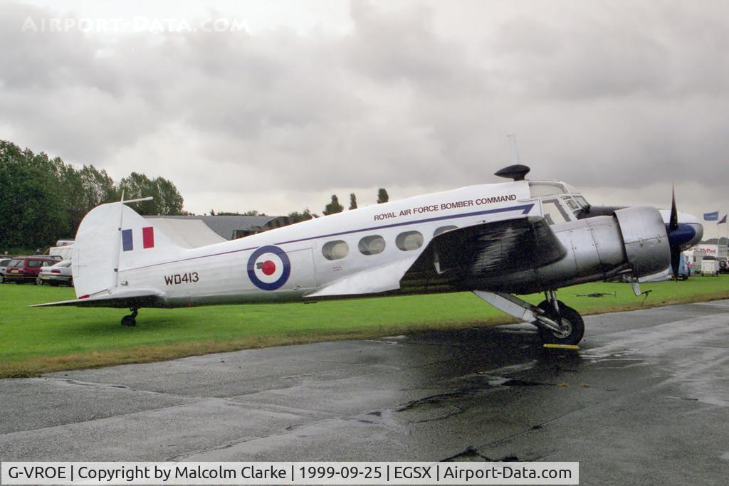 G-VROE, 1950 Avro 652A Anson T.21, c/n 3634, Avro 652A Anson T.21 at North Weald's Photoshoot in 1999.