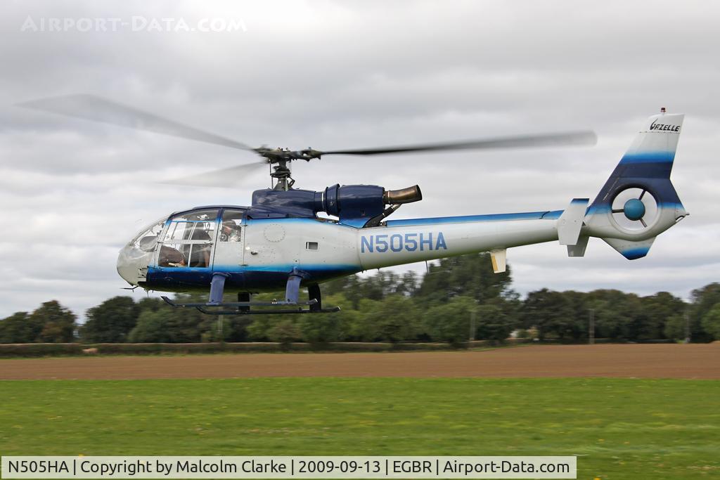 N505HA, 1972 Aerospatiale SA-341G Gazelle C/N 1022, Aerospatiale SA-341G Gazelle, Breighton Airfield, September 2009.