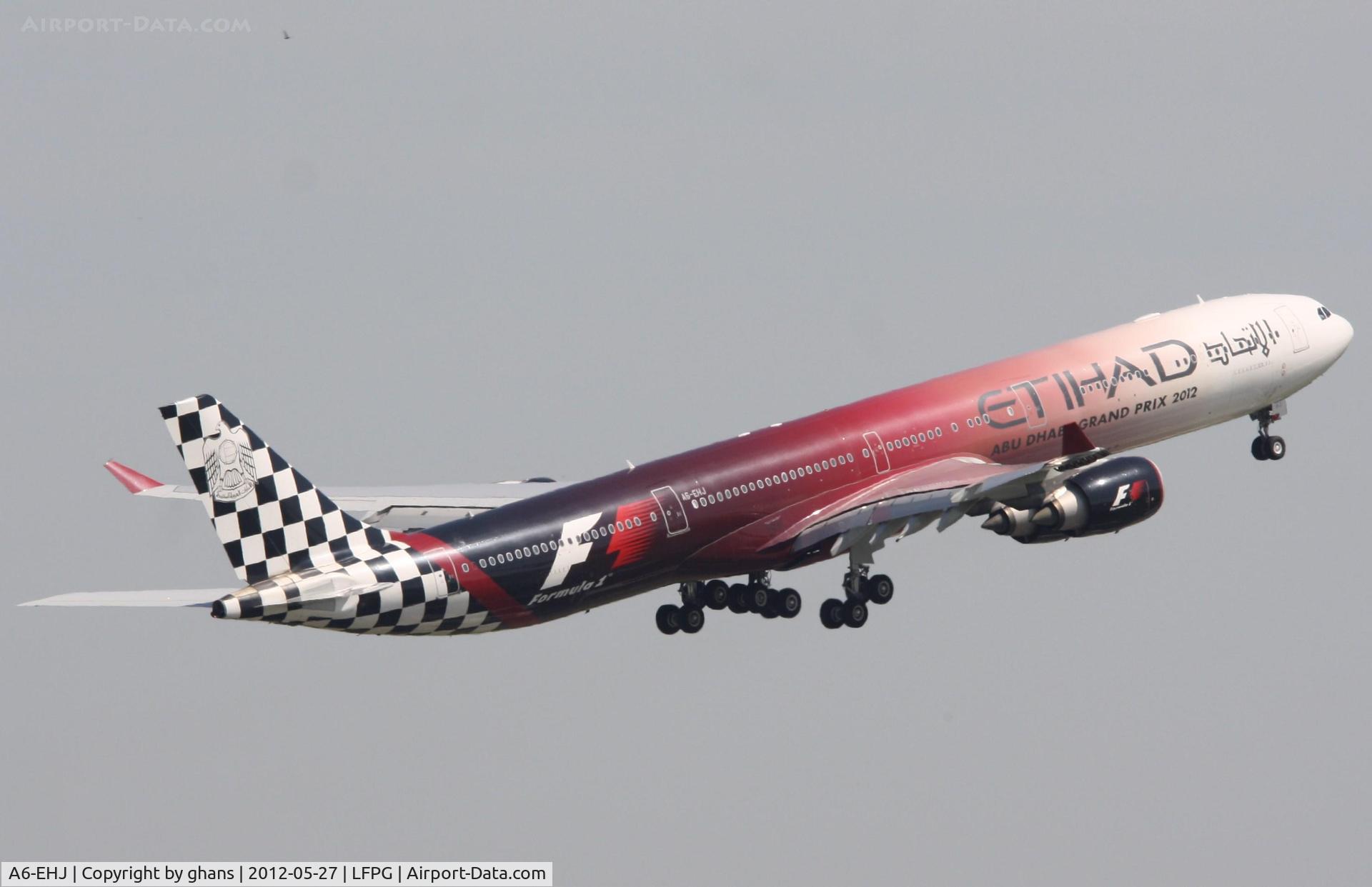 A6-EHJ, 2008 Airbus A340-642X C/N 933, Formule 1 colors