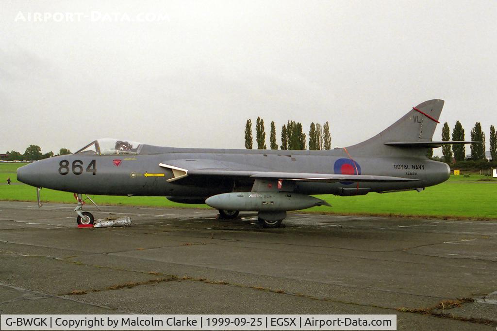 G-BWGK, 1955 Hawker Hunter GA.11 C/N HABL-003032, Hawker Hunter GA.11 at North Weald's Photoshoot in September 1999.