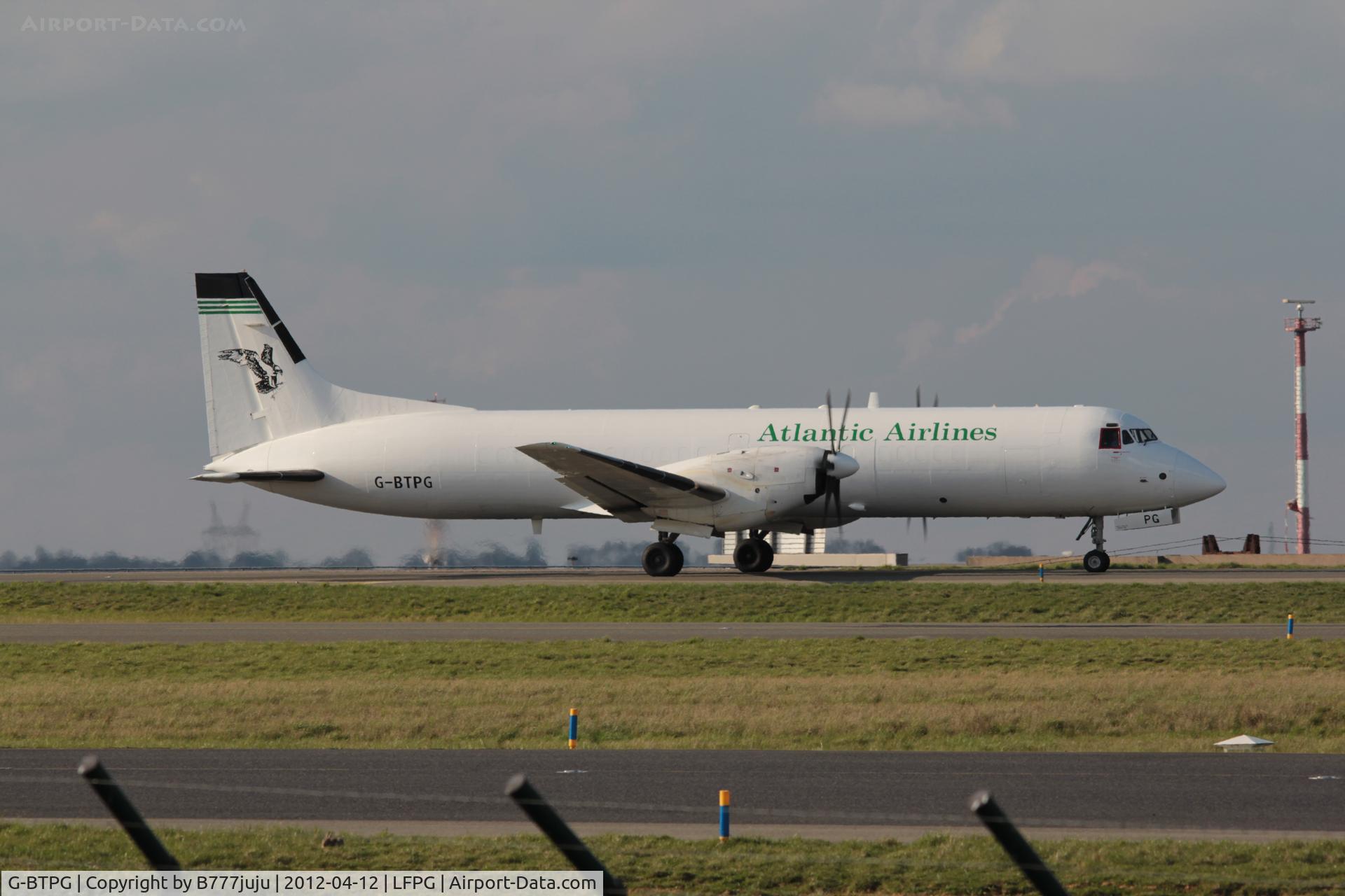 G-BTPG, 1989 British Aerospace ATP C/N 2014, on transit at CDG