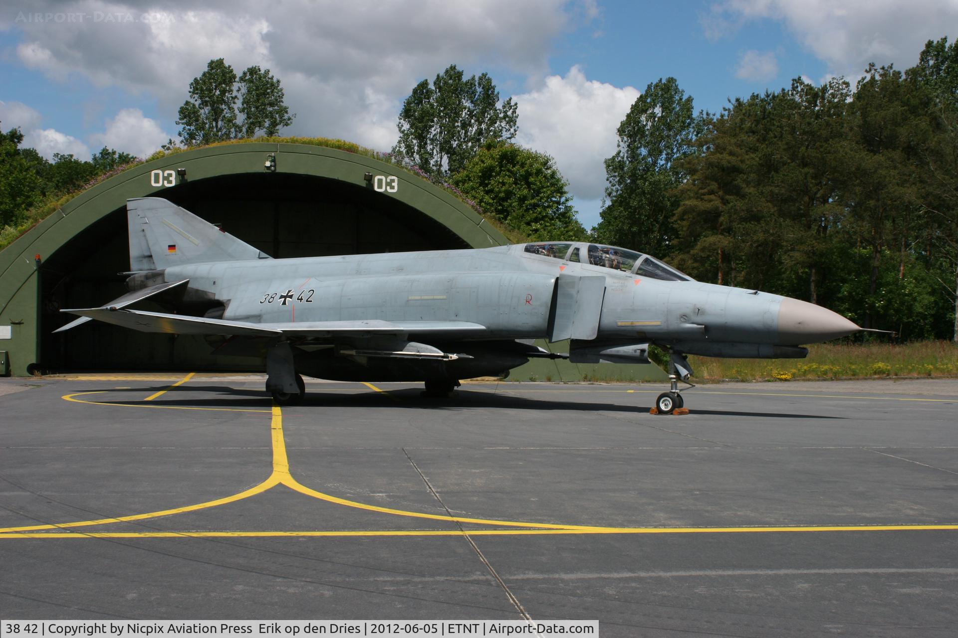 38 42, 1972 McDonnell Douglas F-4F Phantom II C/N 4731, 3842 in the shelter area at Wittmund AB