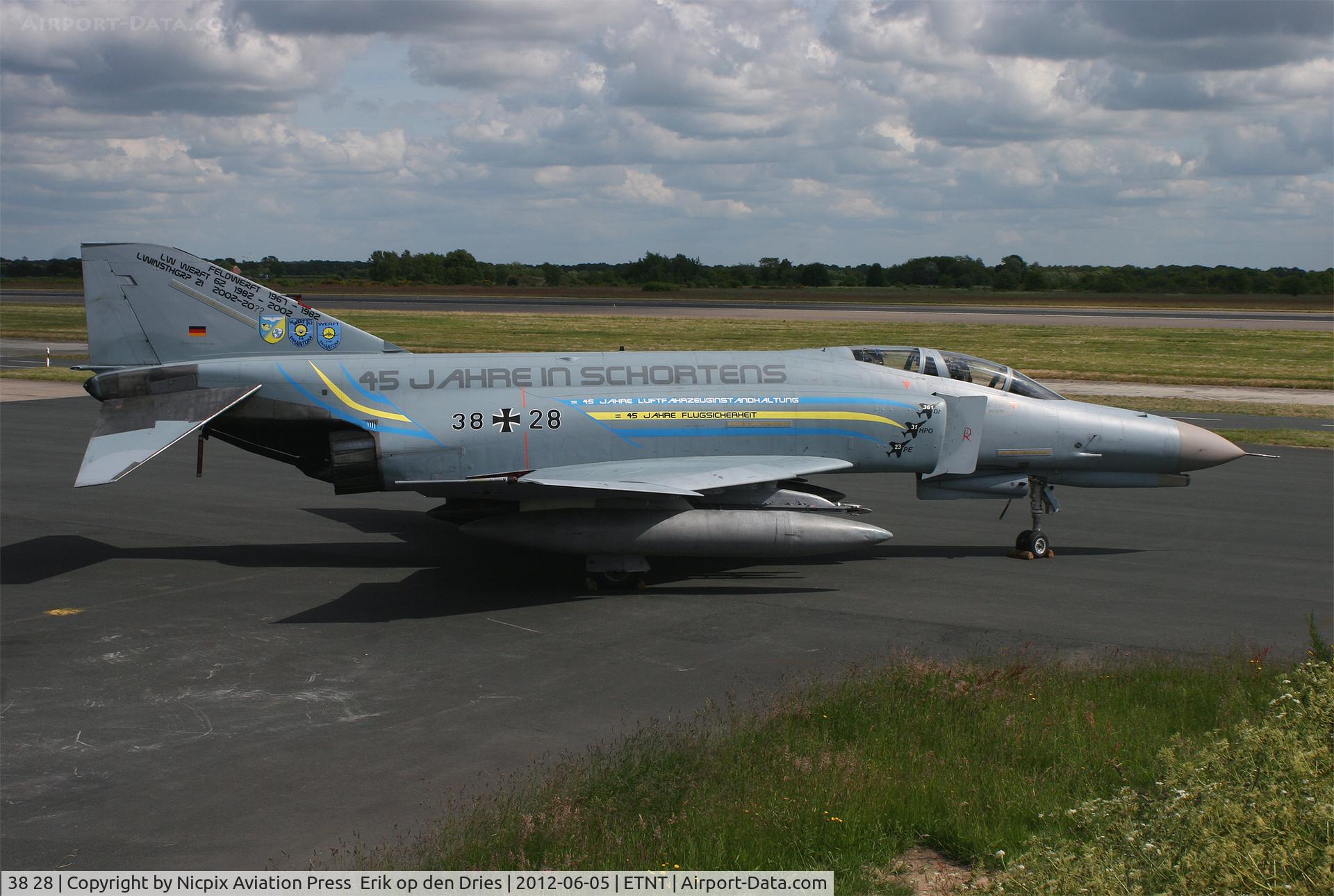 38 28, 1972 McDonnell Douglas F-4F Phantom II C/N 4689, 3828 with titles of the very last major inspection at Jever AB.