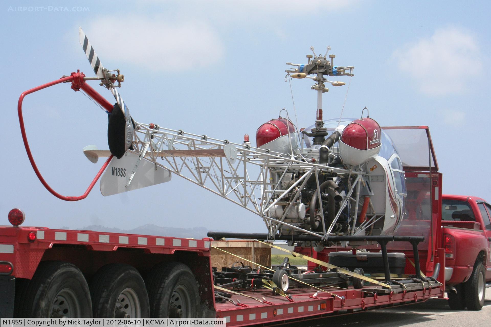 N18SS, 1966 Bell 47G-3B-1 Sioux C/N 6581, Beautiful Bell on a trailer