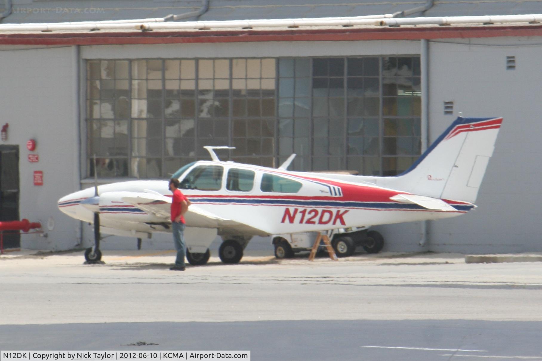 N12DK, 1967 Beech C55 Baron (95-C55) C/N TE-290, Parked near the skydiving outfit