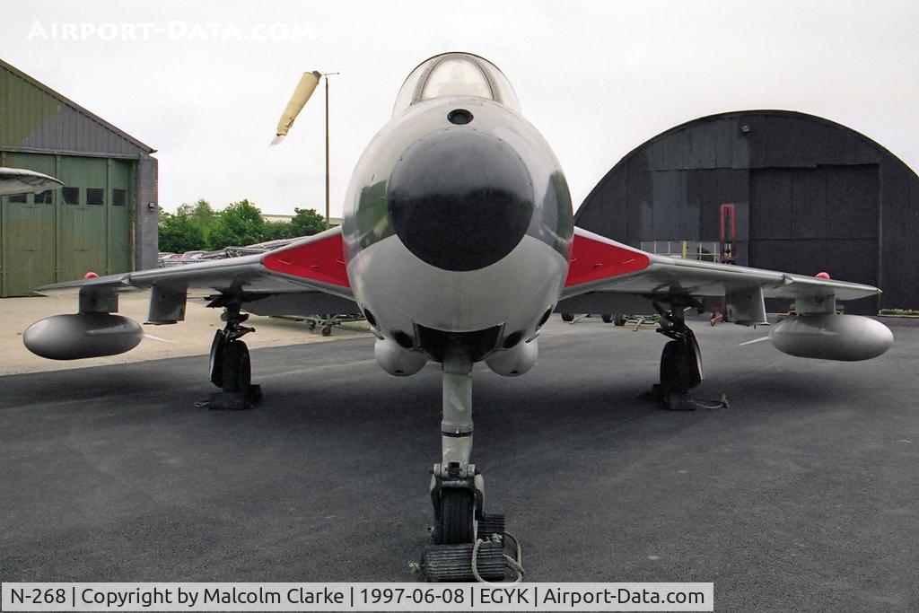 N-268, Hawker Hunter FGA.78 C/N 8947, Hawker Hunter FGA.78 at The Yorkshire Air Museum Elvington, June 1997.