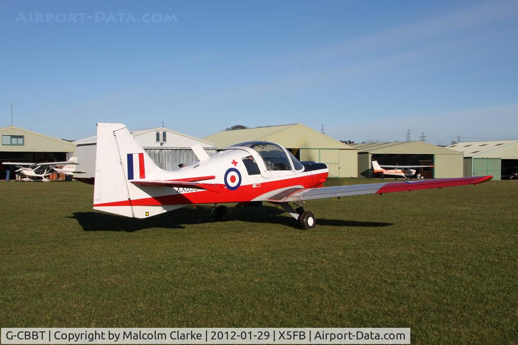 G-CBBT, 1975 Scottish Aviation Bulldog T.1 C/N BH120/344, Scottish Aviation Bulldog T.1, Fishburn Airfield, January 2012.